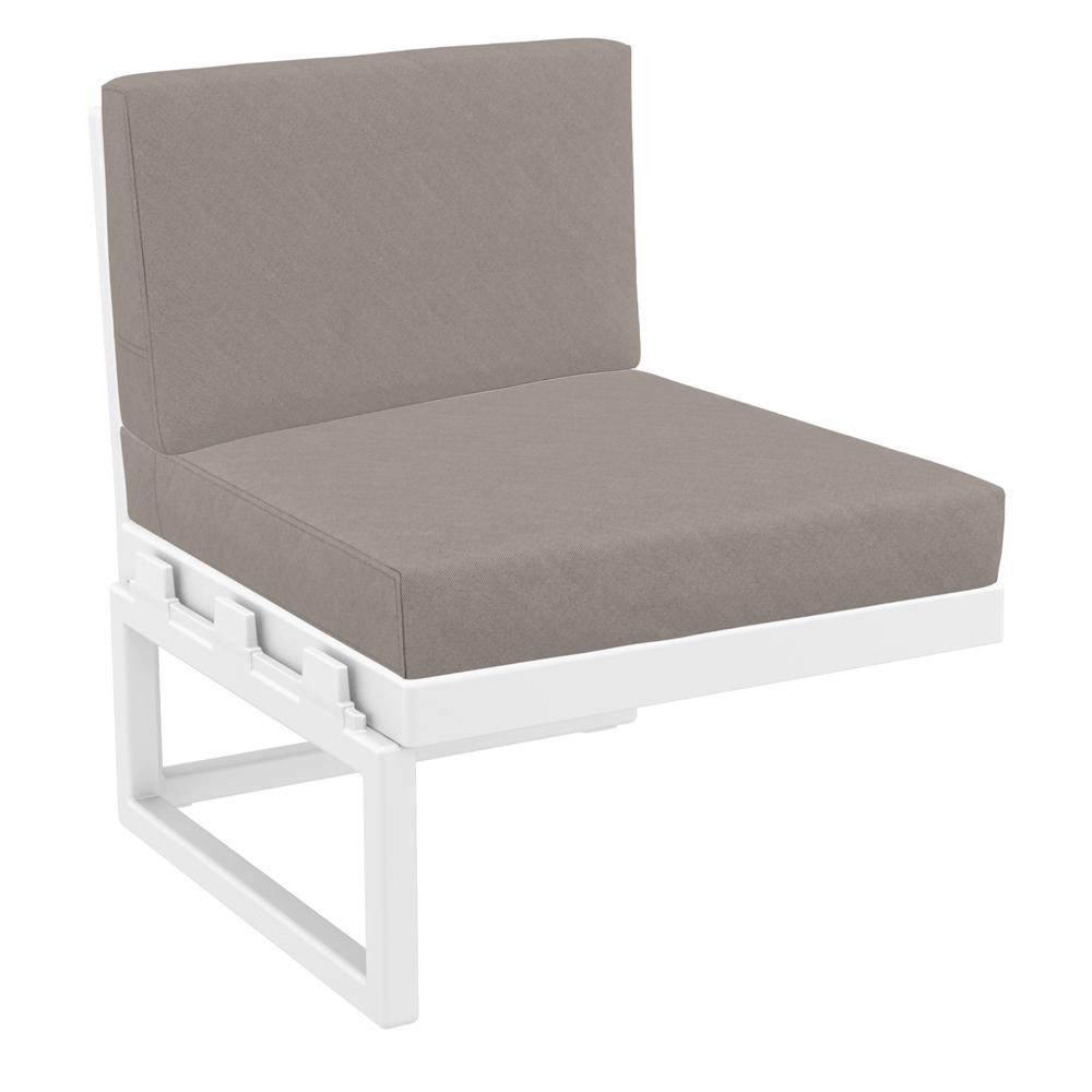 Mykonos Extension White with Sunbrella Taupe Cushion