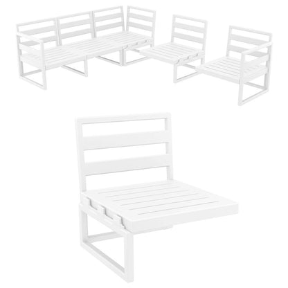 Mykonos Extension White with Sunbrella Taupe Cushion
