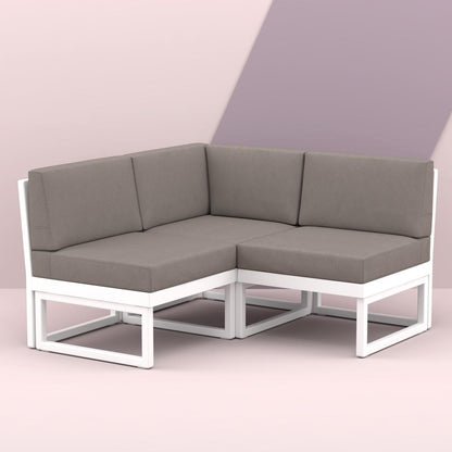 Mykonos Extension White with Sunbrella Taupe Cushion