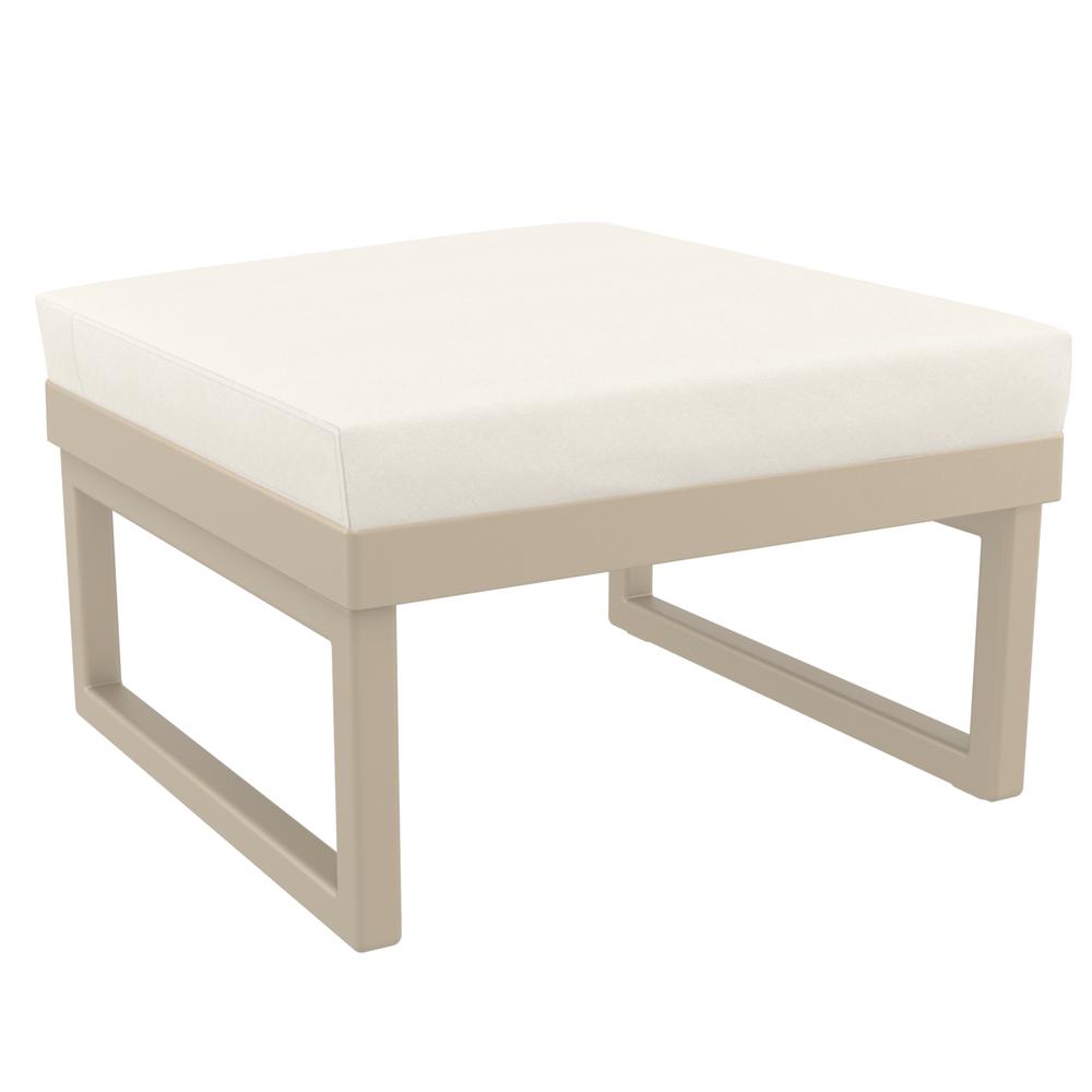 Mykonos Ottoman Taupe with Sunbrella Natural Cushion
