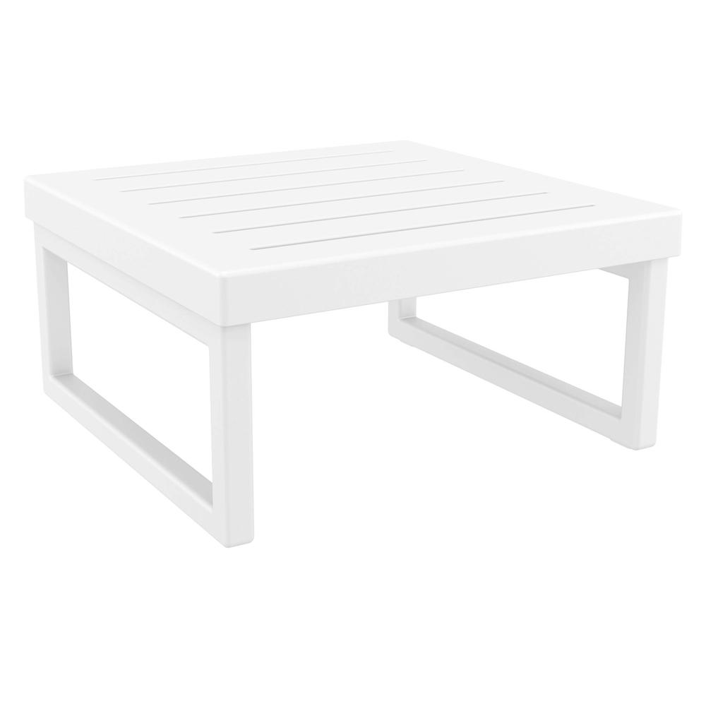 Mykonos Ottoman White with Sunbrella Charcoal Cushion
