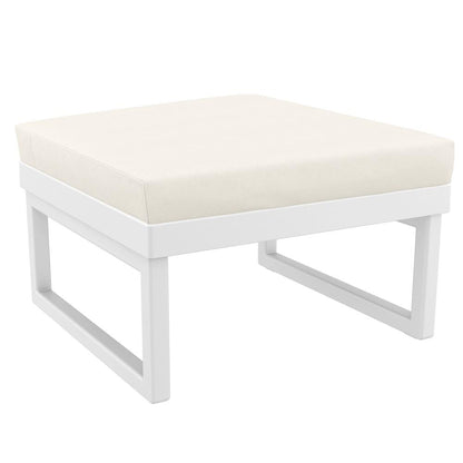 Mykonos Ottoman White with Sunbrella Natural Cushion