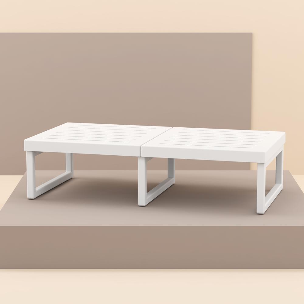Mykonos Rectangle Lounge Table White