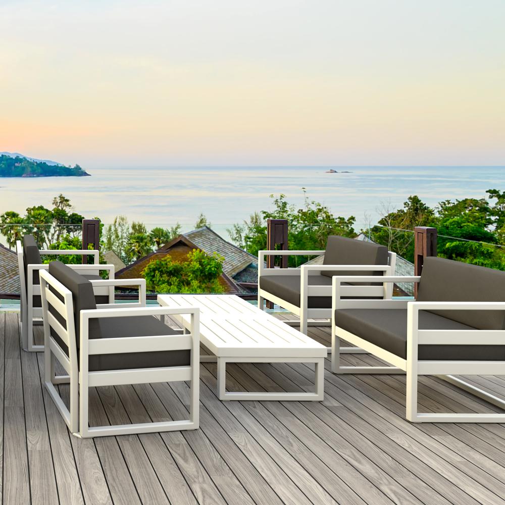 Mykonos Rectangle Lounge Table White