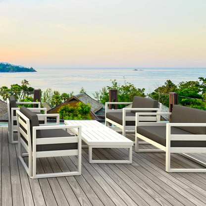Mykonos Rectangle Lounge Table White