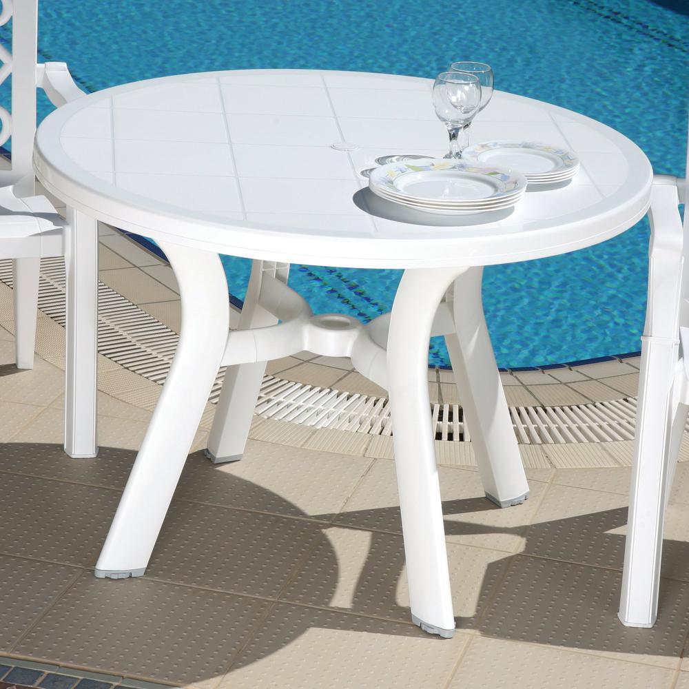 Round Dining Table, White, Belen Kox