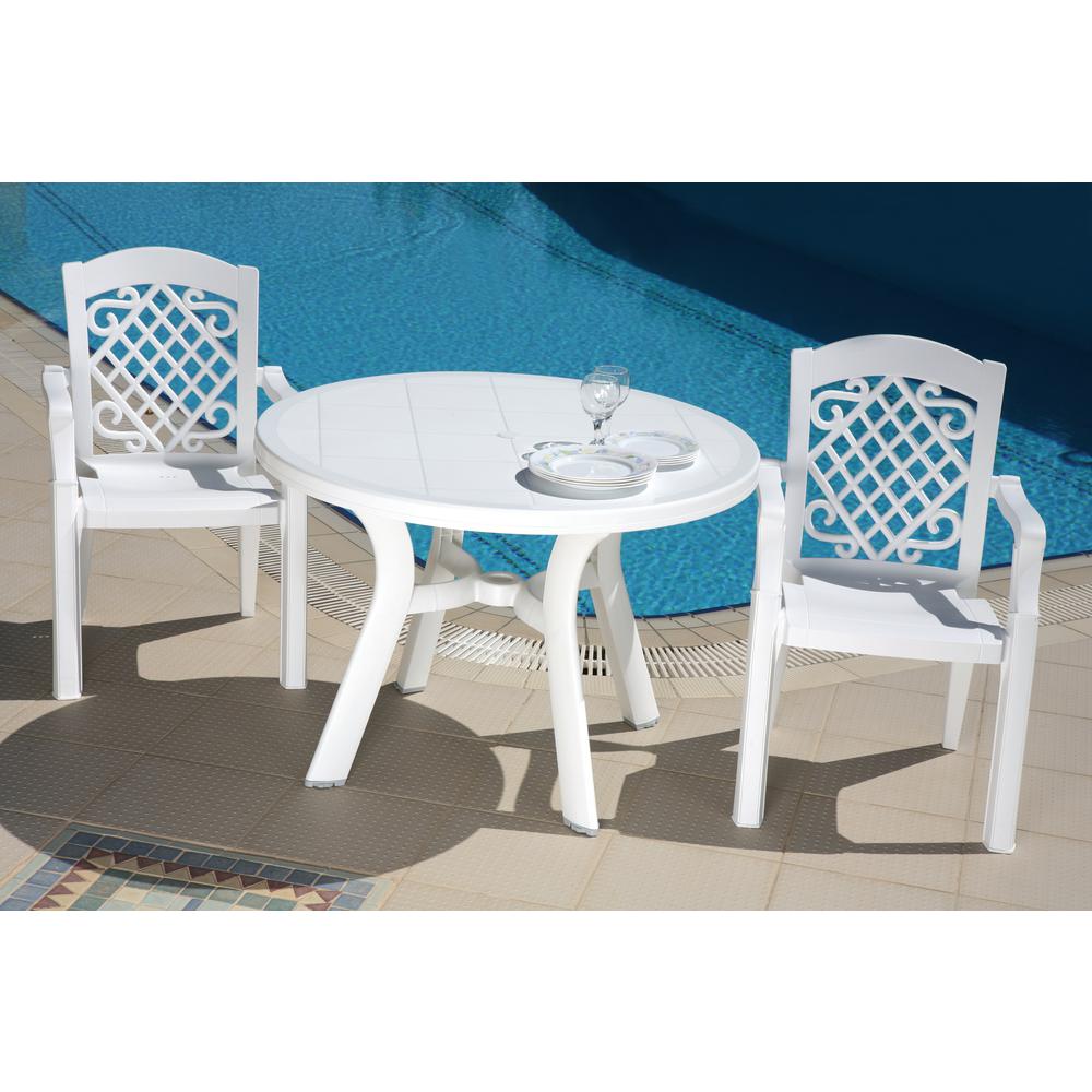 Round Dining Table, White, Belen Kox