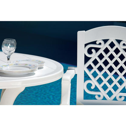 Round Dining Table, White, Belen Kox