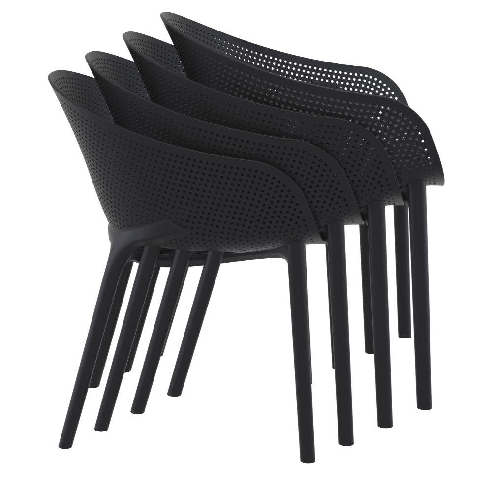 Sky Pro Stacking Dining Chair Black