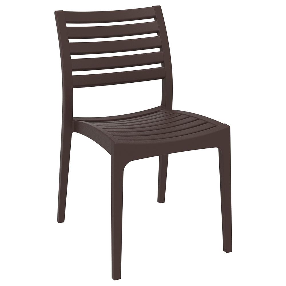 Ares Resin Square Dining Set with 4 Chairs Brown