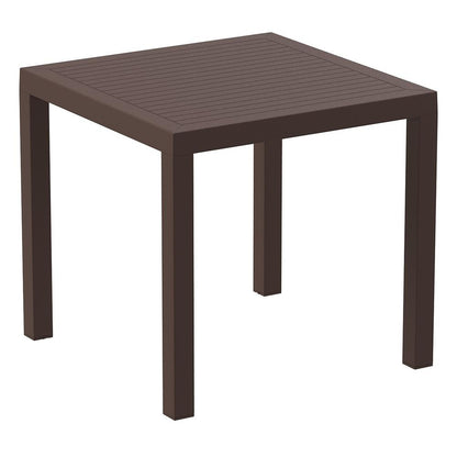 Ares Resin Square Dining Set with 4 Chairs Brown