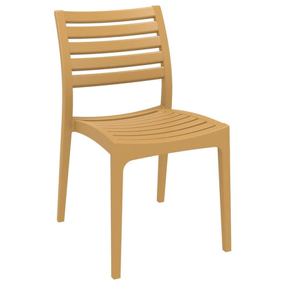Ares Resin Square Dining Set with 4 Chairs Teak Brown