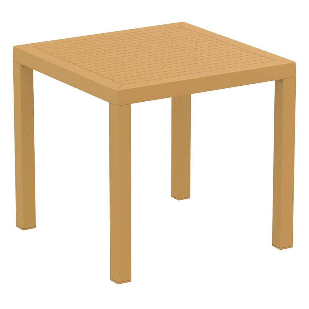 Ares Resin Square Dining Set with 4 Chairs Teak Brown