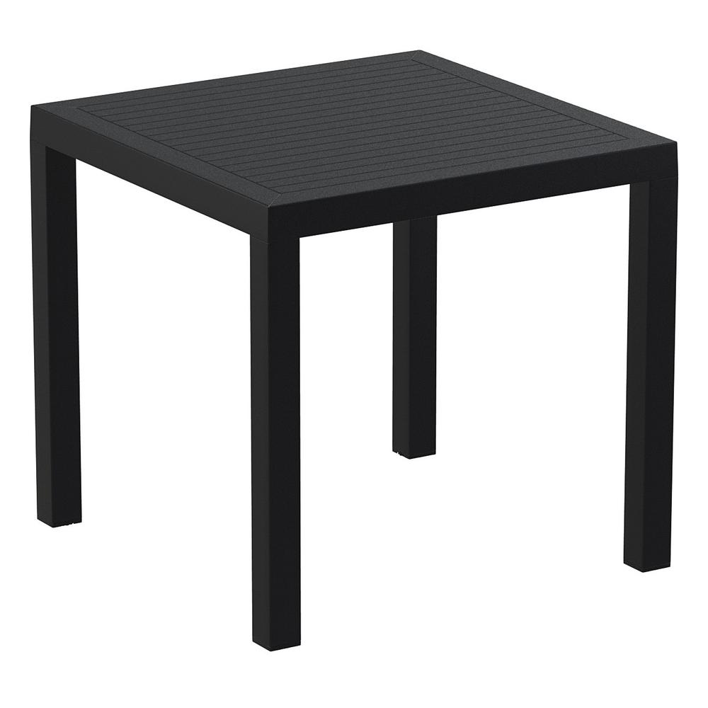 Resin Square Dining Set with 4 Arm Chairs, Black, Belen Kox