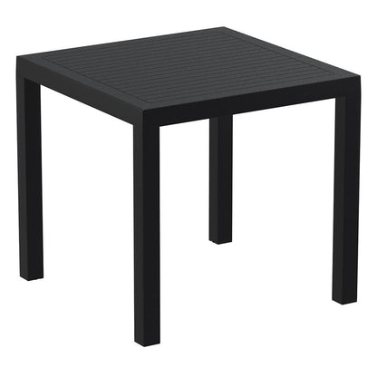 Resin Square Dining Set with 4 Arm Chairs, Black, Belen Kox