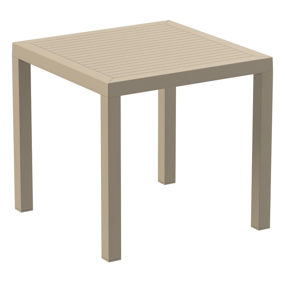 Artemis Resin Square Dining Set with 4 Arm Chairs Taupe
