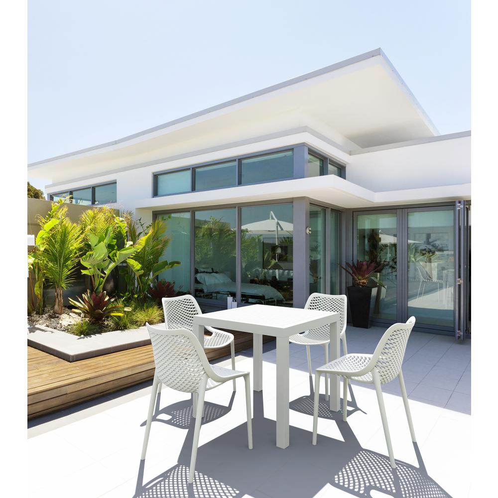 Resin Square Dining Table, White, Belen Kox