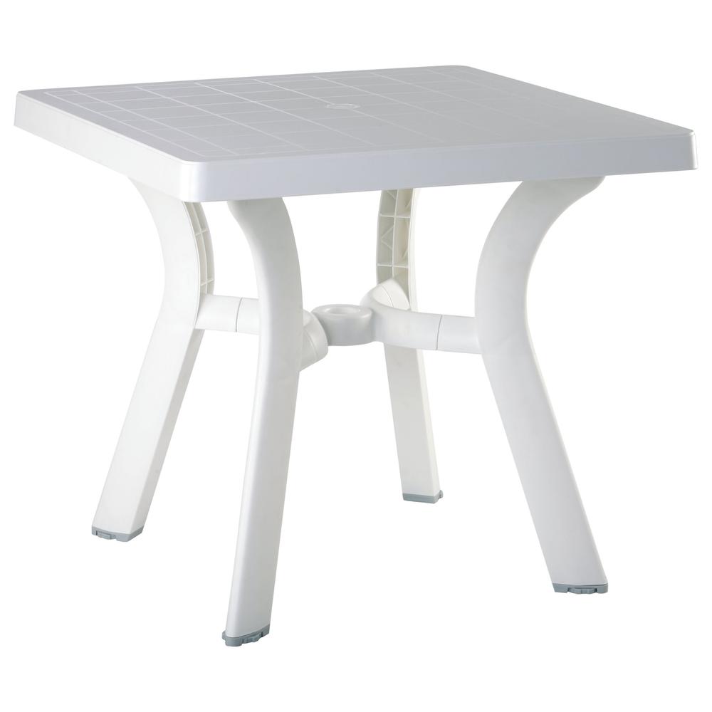 Resin Square Dining Table, White, Belen Kox