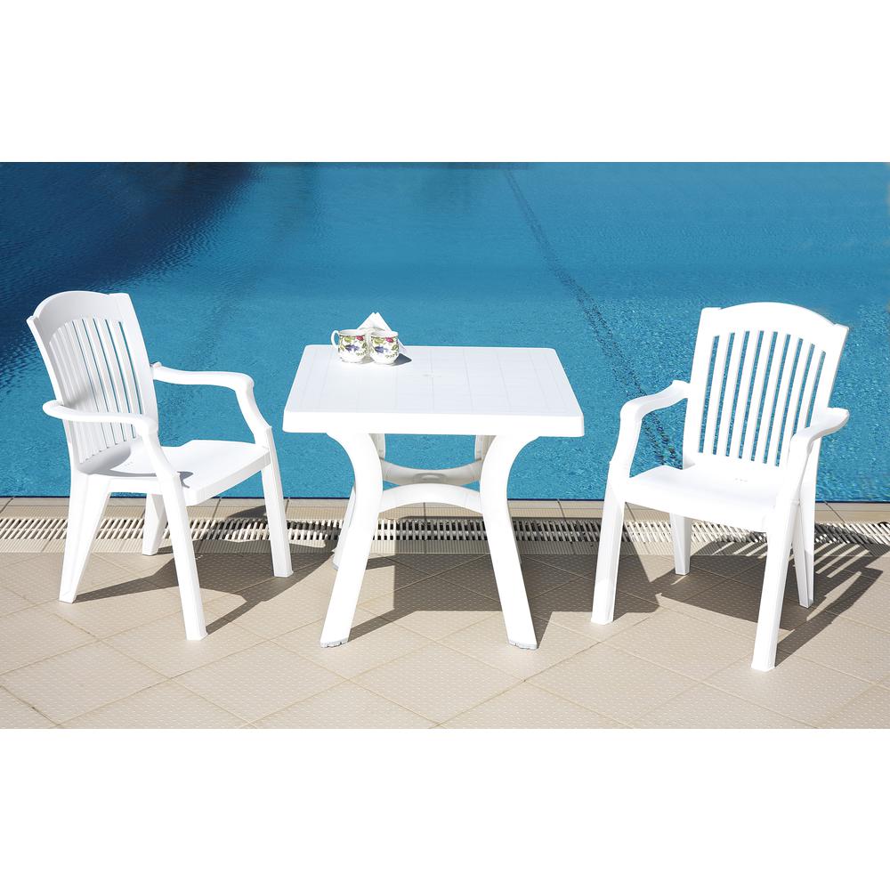 Resin Square Dining Table, White, Belen Kox