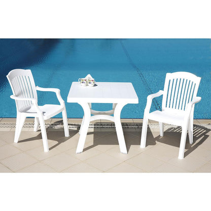 Resin Square Dining Table, White, Belen Kox