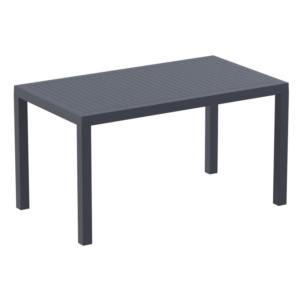 Resin Rectangle Dining Table, Dark Gray, Belen Kox