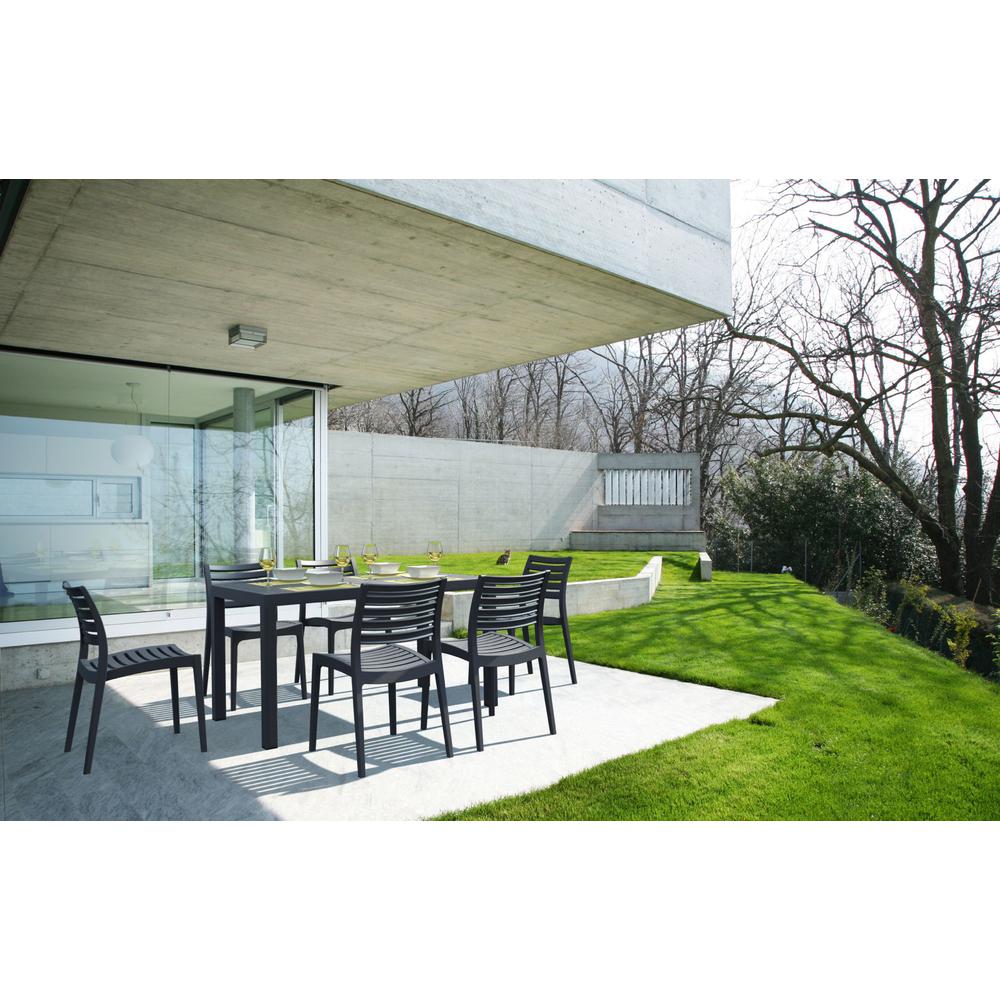 Resin Rectangle Dining Table, Dark Gray, Belen Kox