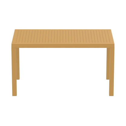 Ares Resin Rectangle Dining Table Teak Brown 55 inch
