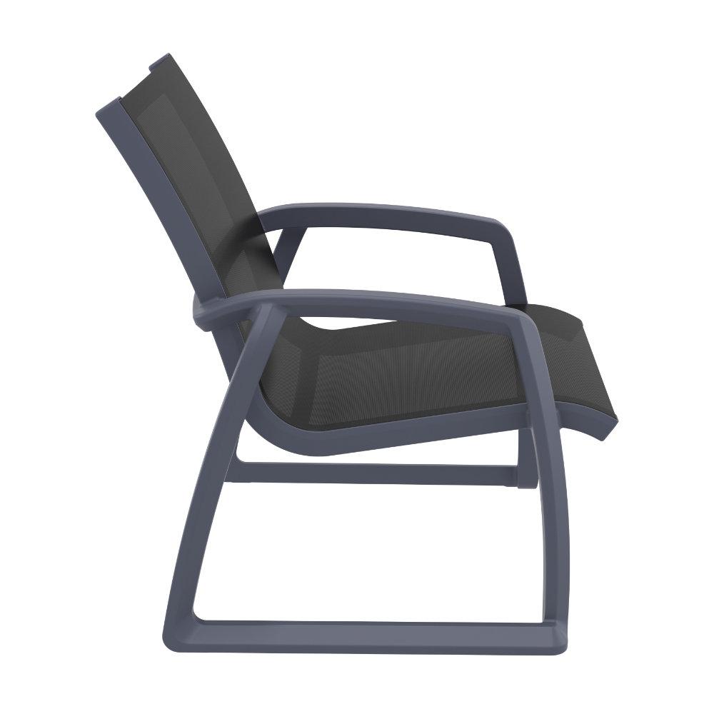 Pacific Club Arm Chair Dark Gray Frame Black Sling