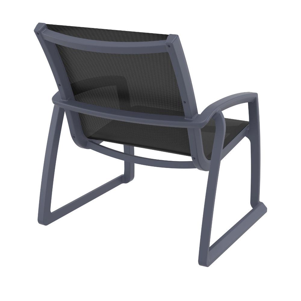 Pacific Club Arm Chair Dark Gray Frame Black Sling