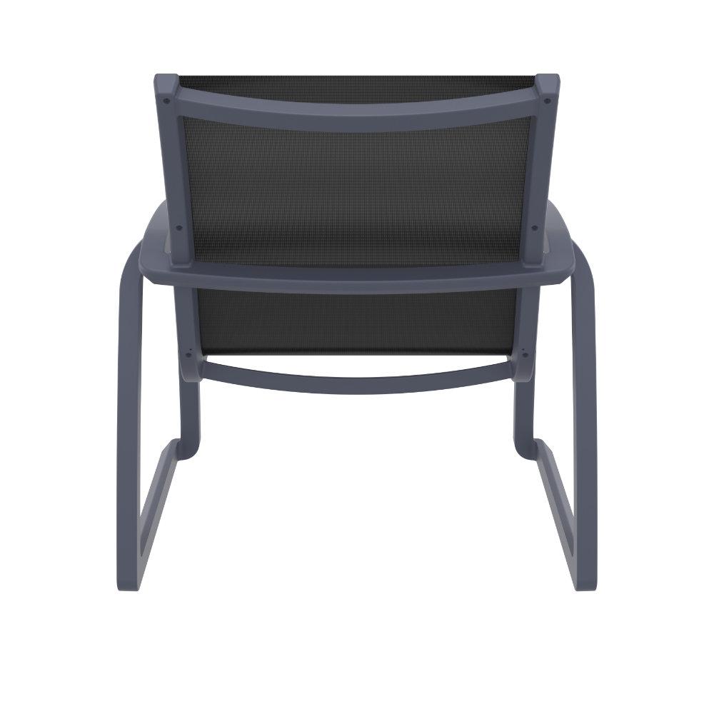 Pacific Club Arm Chair Dark Gray Frame Black Sling