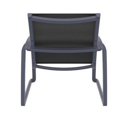 Pacific Club Arm Chair Dark Gray Frame Black Sling