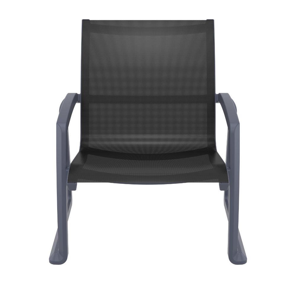 Pacific Club Arm Chair Dark Gray Frame Black Sling
