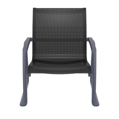 Pacific Club Arm Chair Dark Gray Frame Black Sling