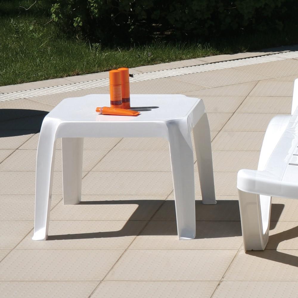 Resin Square Side Table, Set of 2, White, Belen Kox