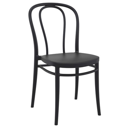 Victor Patio Dining Set with 4 Chairs Black