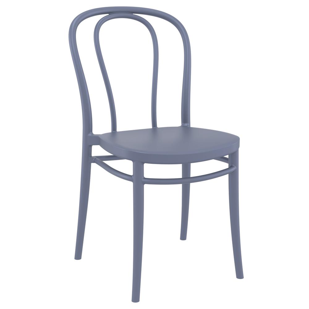 Victor Patio Dining Set with 4 Chairs Dark Gray