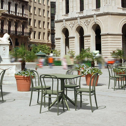 Victor Patio Dining Set with 4 Chairs Olive Green