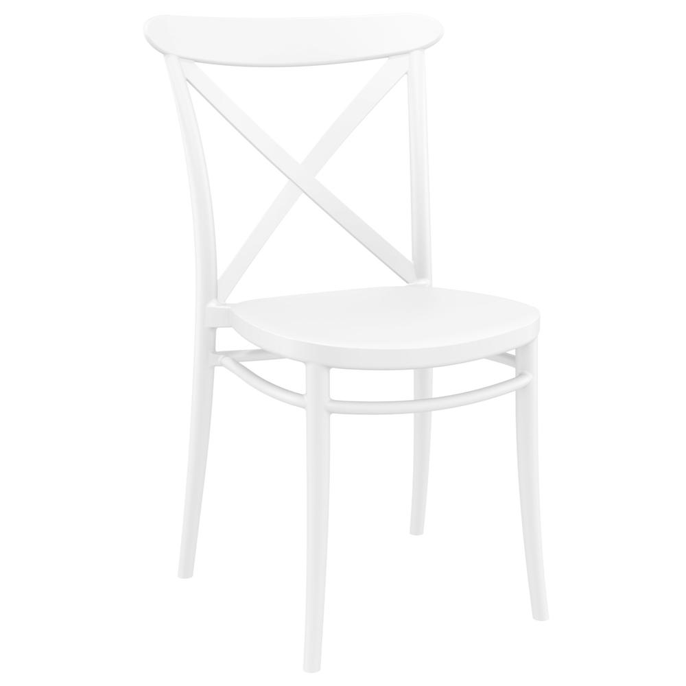 Cross Resin Outdoor Chair White, Set of 2