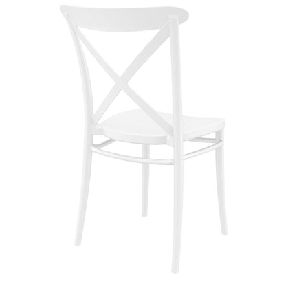 Cross Resin Outdoor Chair White, Set of 2