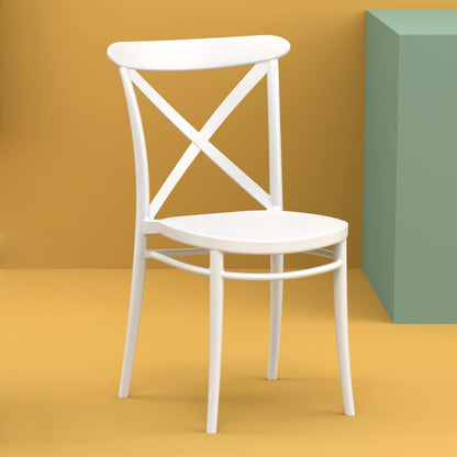 Cross Resin Outdoor Chair White, Set of 2