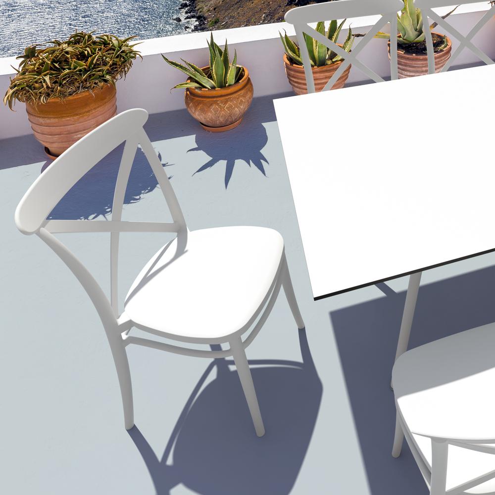 Cross Resin Outdoor Chair White, Set of 2