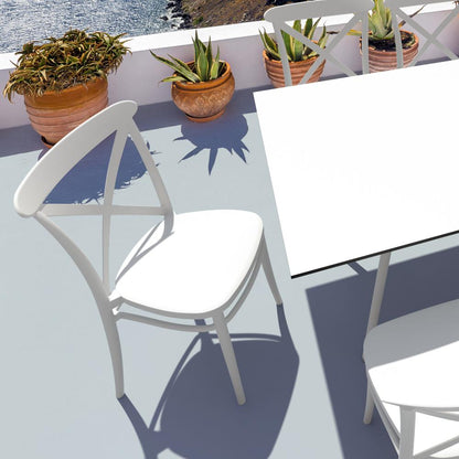 Cross Resin Outdoor Chair White, Set of 2