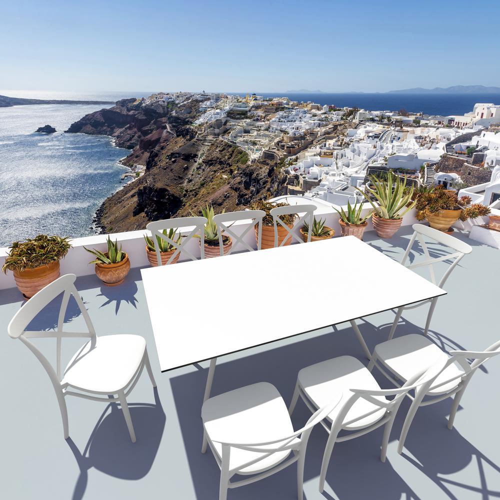 Cross Resin Outdoor Chair White, Set of 2