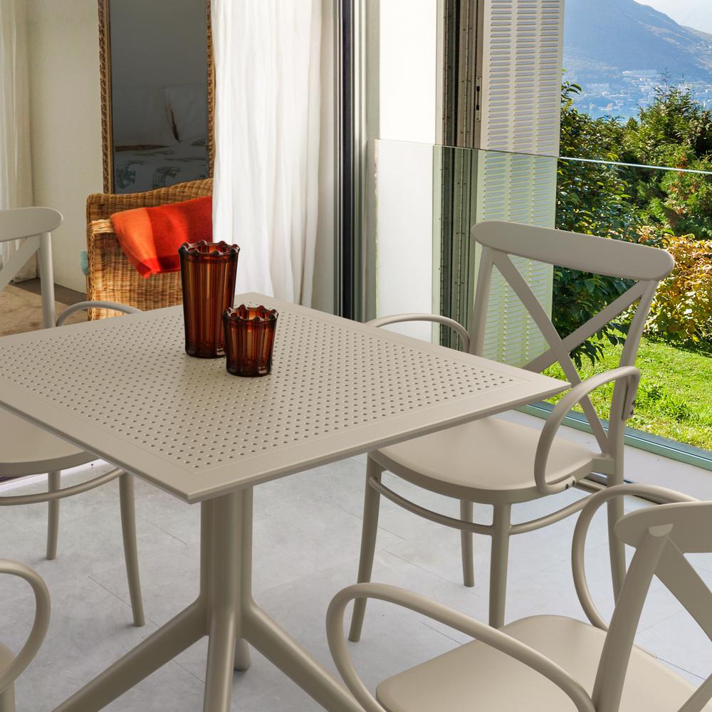 Cross XL Patio Dining Set with 4 Chairs Taupe