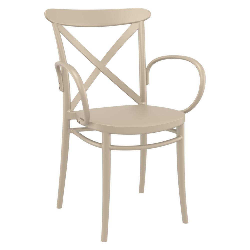 Cross XL Patio Dining Set with 4 Chairs Taupe