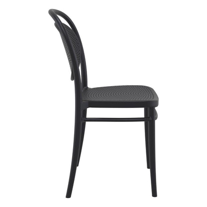 Marcel Resin Outdoor Chair Black, Set of 2