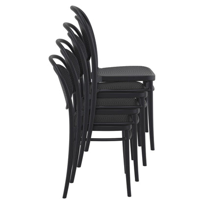 Marcel Resin Outdoor Chair Black, Set of 2