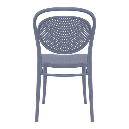 Marcel Resin Outdoor Chair Dark Gray, Set of 2