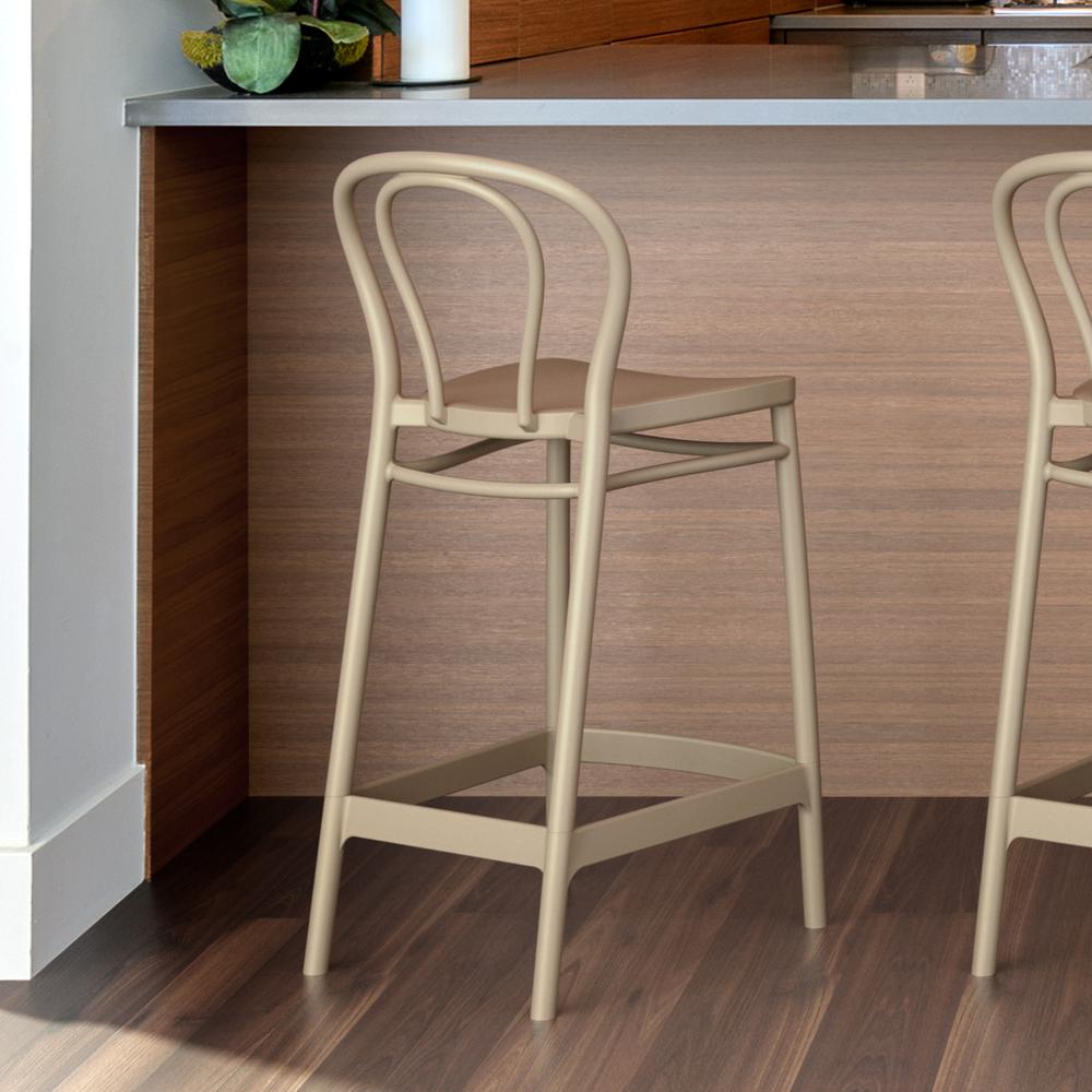 Victor Counter Stool Taupe, Set of 2