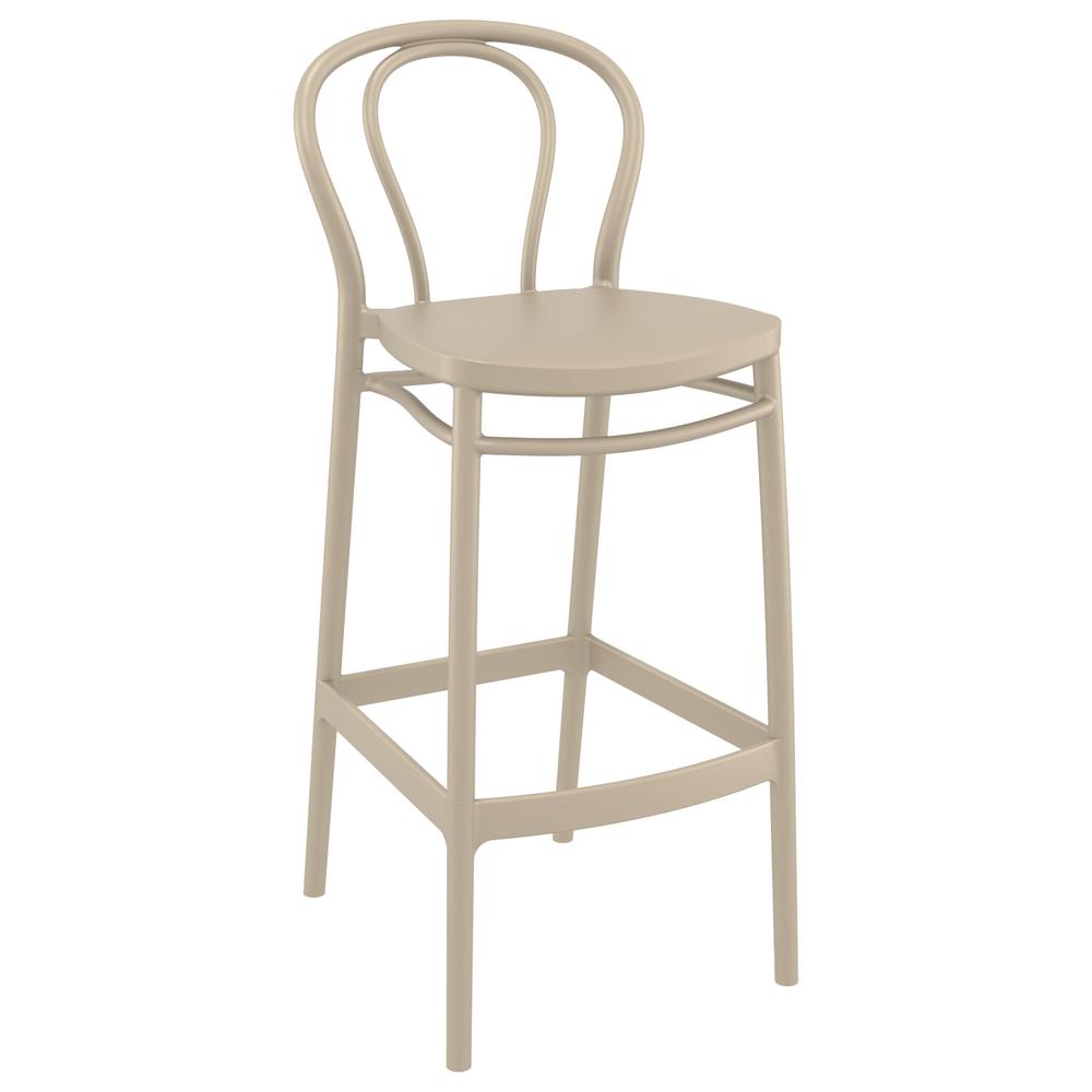 Victor Bar Stool Taupe, Set of 2